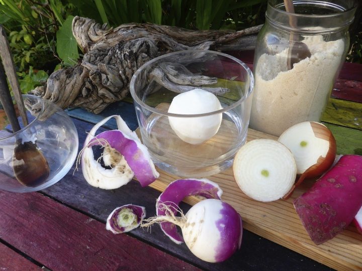 Xaropes de cebola e nabo, rábano ou cenoura