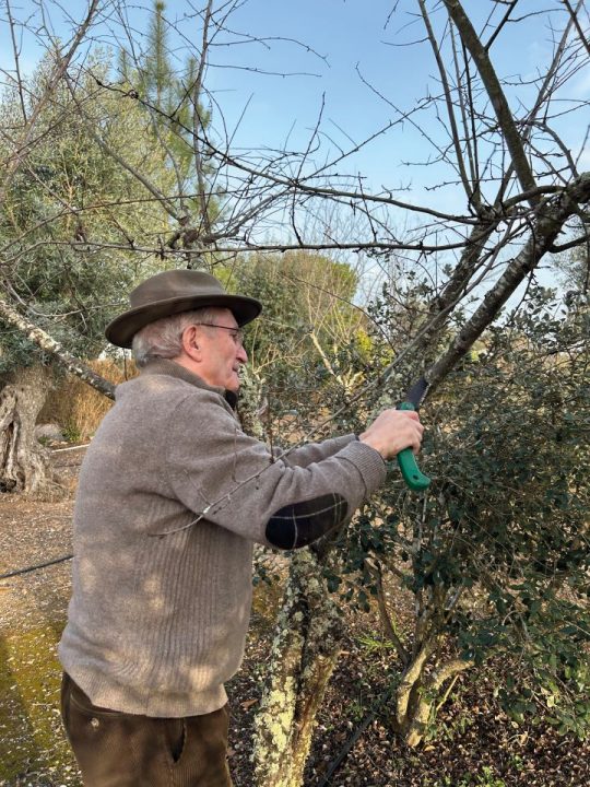 António Bagão Félix a jardinar