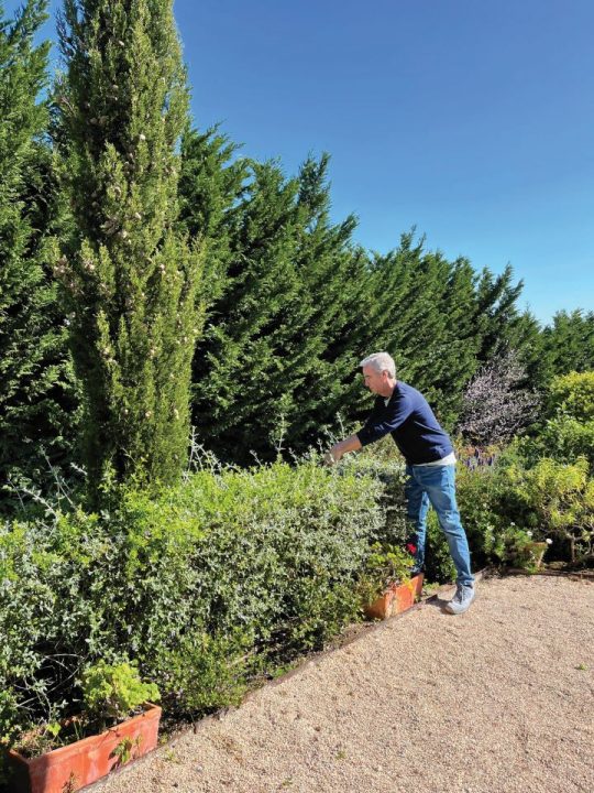 No jardim com José Luís Vasconcelos e Sousa