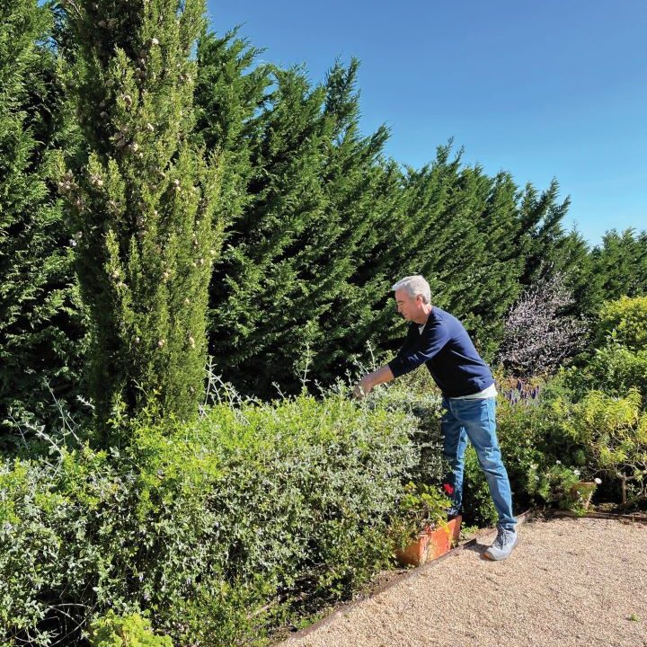 No jardim com José Luís Vasconcelos e Sousa