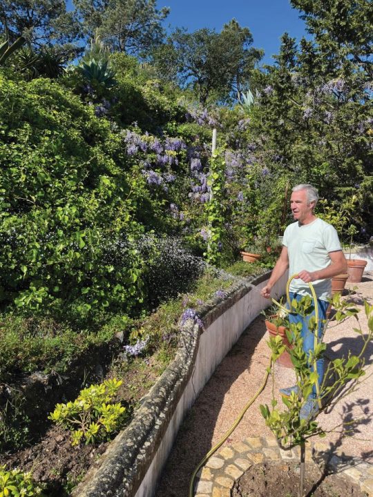 No jardim com José Luís Vasconcelos e Sousa