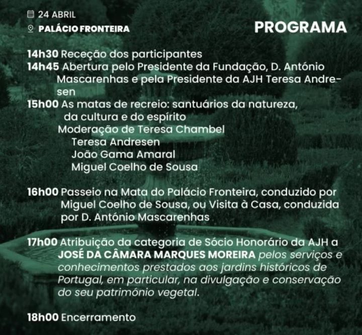 programa da conferência do dia europeu dos jardins históricos