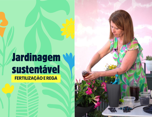 capa vídeo jardinagem sustentável: fertilização e rega