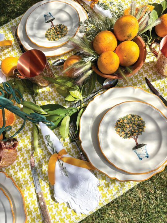 decoração de mesa naturalista
