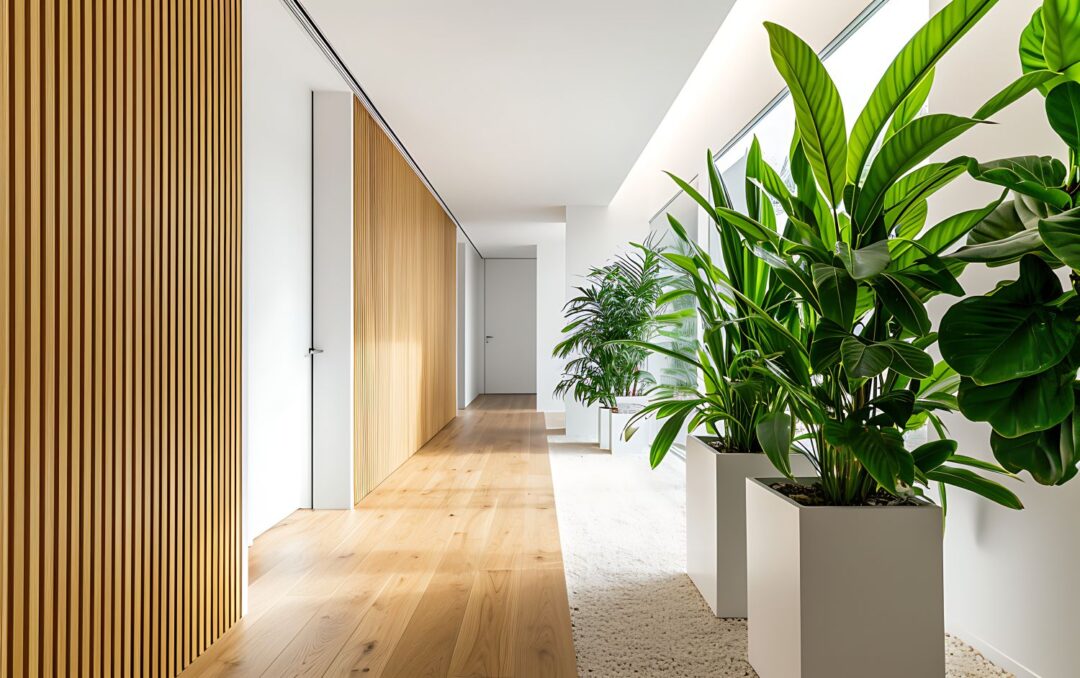 Decoração do hall de entrada com plantas